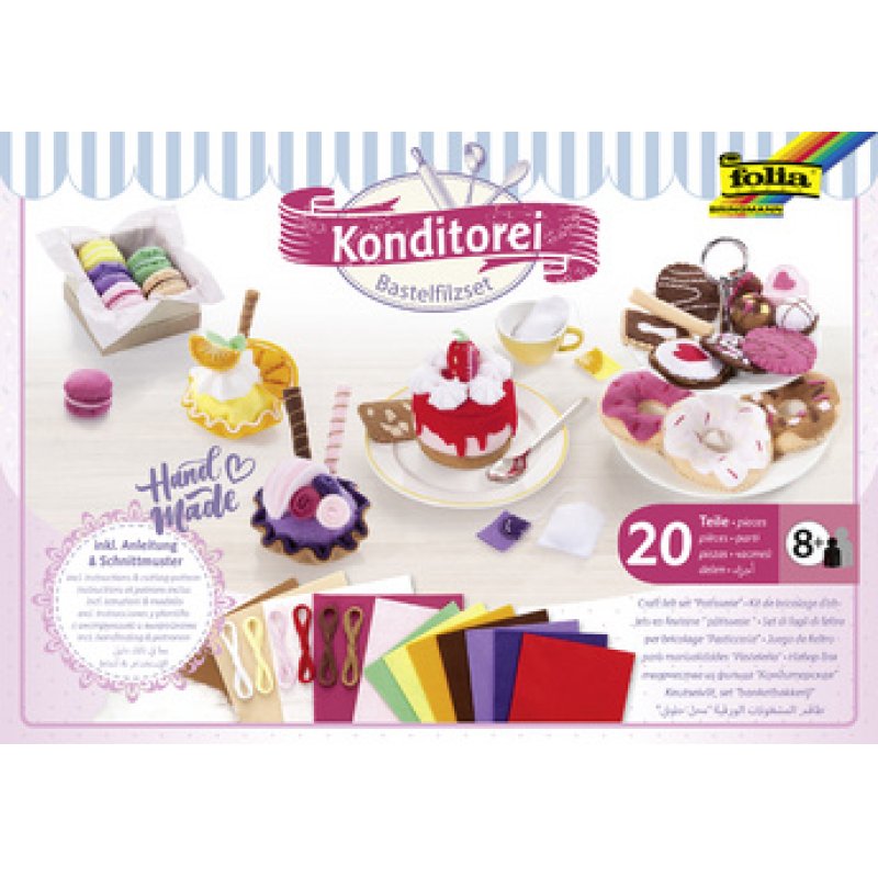 folia Kit pour bricolage en feutrine "Konditorei", assorti