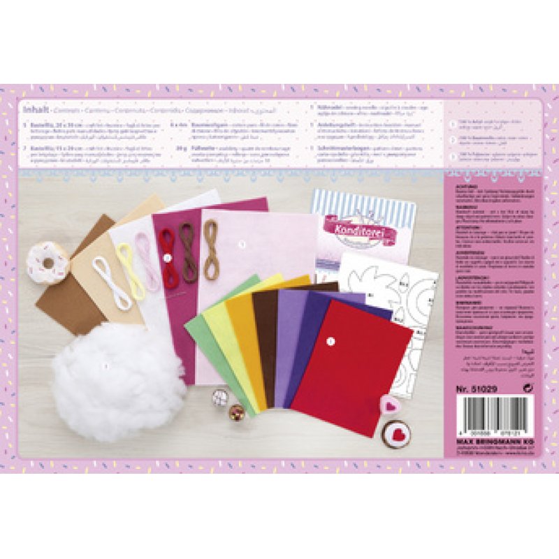 folia Kit pour bricolage en feutrine "Konditorei", assorti