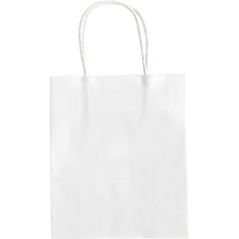 folia Sac en papier kraft, 125 x 50 x 150 mm, blanc