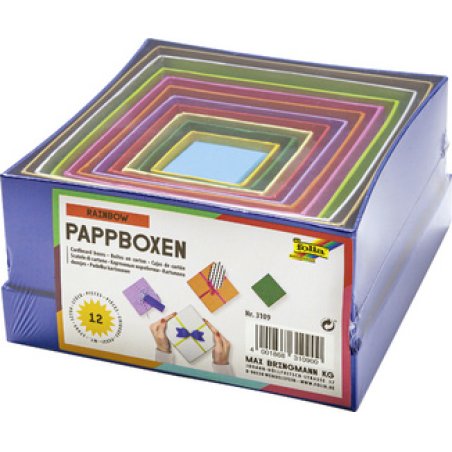 folia Boîte cadeau "Carré", tailles/couleurs assorties