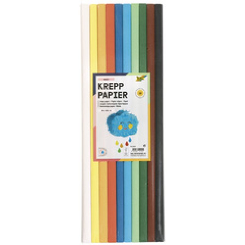 folia Rouleau de papier crêpon BASIC, 500 mm x 2 m, assorti