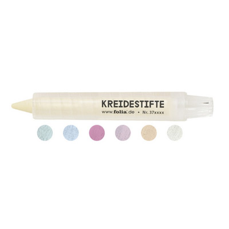 folia Crayon craie PASTEL, couleurs assorties, étui de 6
