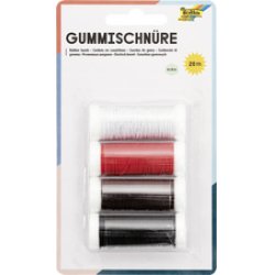 folia Cordon en caoutchouc BASIC, 4 couleurs de 5 m assorti