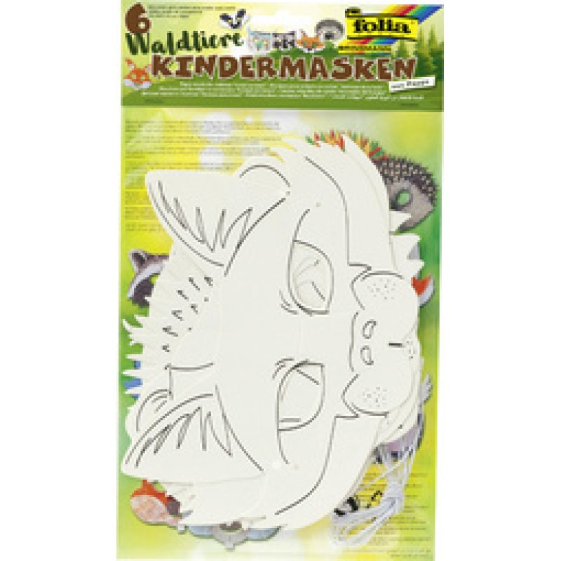 folia Masques pour enfants "Animaux de la forêt", blanc
