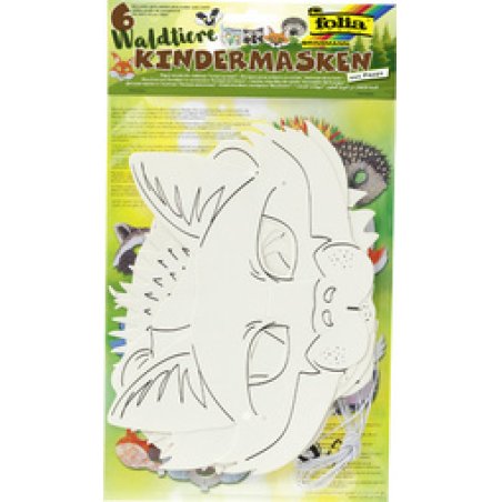 folia Masques pour enfants "Animaux de la forêt", blanc