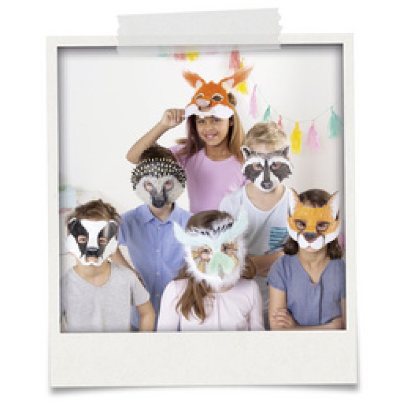 folia Masques pour enfants "Animaux de la forêt", blanc