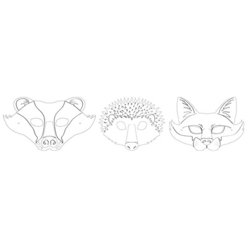 folia Masques pour enfants "Animaux de la forêt", blanc