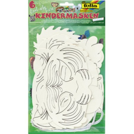 folia Masques pour enfants "Animaux exotiques", blanc
