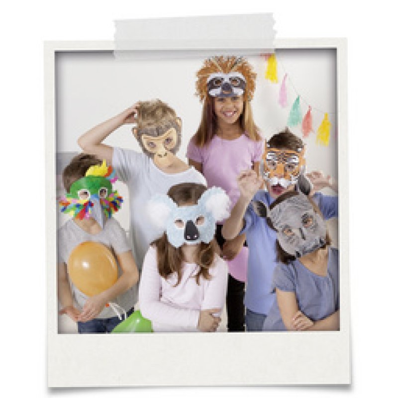 folia Masques pour enfants "Animaux exotiques", blanc