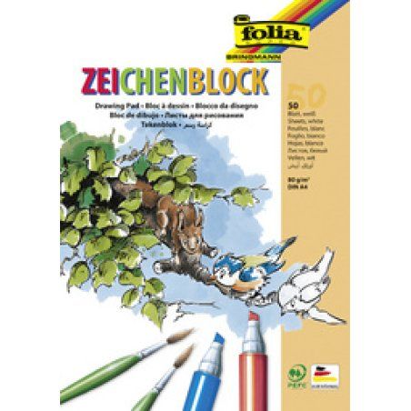 folia Bloc à dessin, 80 g/m2, A3, 25 feuilles