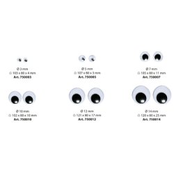 folia Oeil vacillant, rond, 7 mm, non adhésif