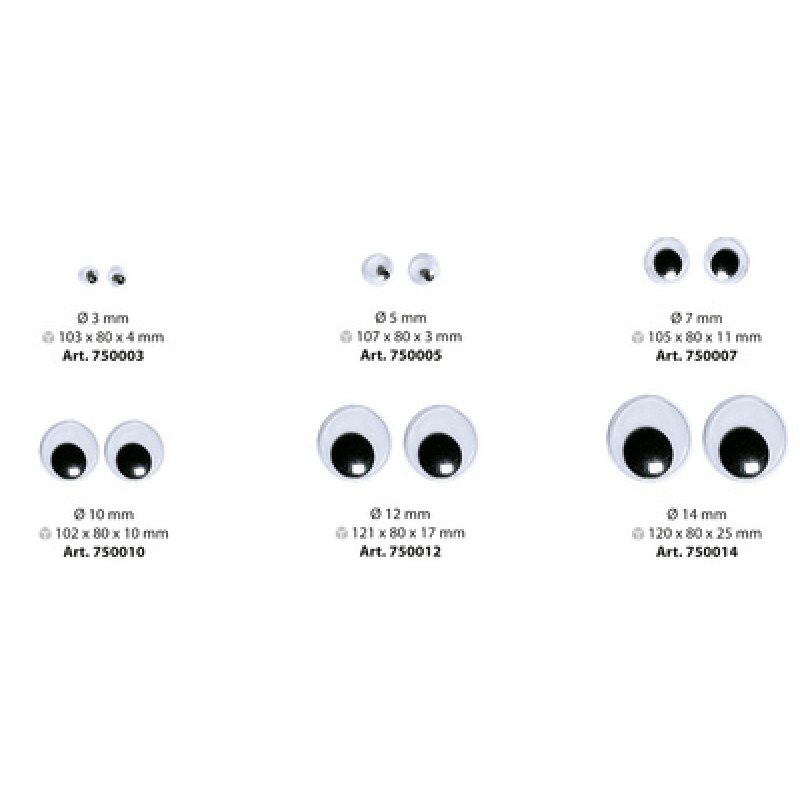 folia Oeil vacillant, rond, 7 mm, non adhésif