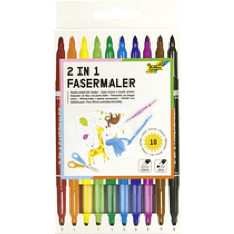 folia Feutre double de coloriage 2 en 1, étui de 10