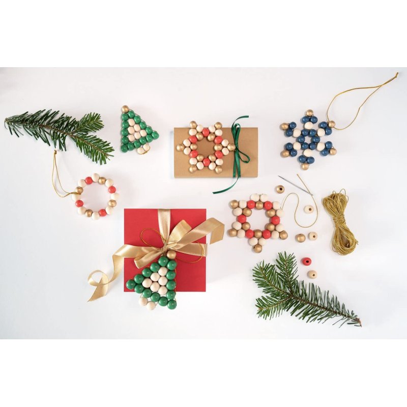 folia Kit Etoiles en perles en bois CLASSIC, 161 pièces