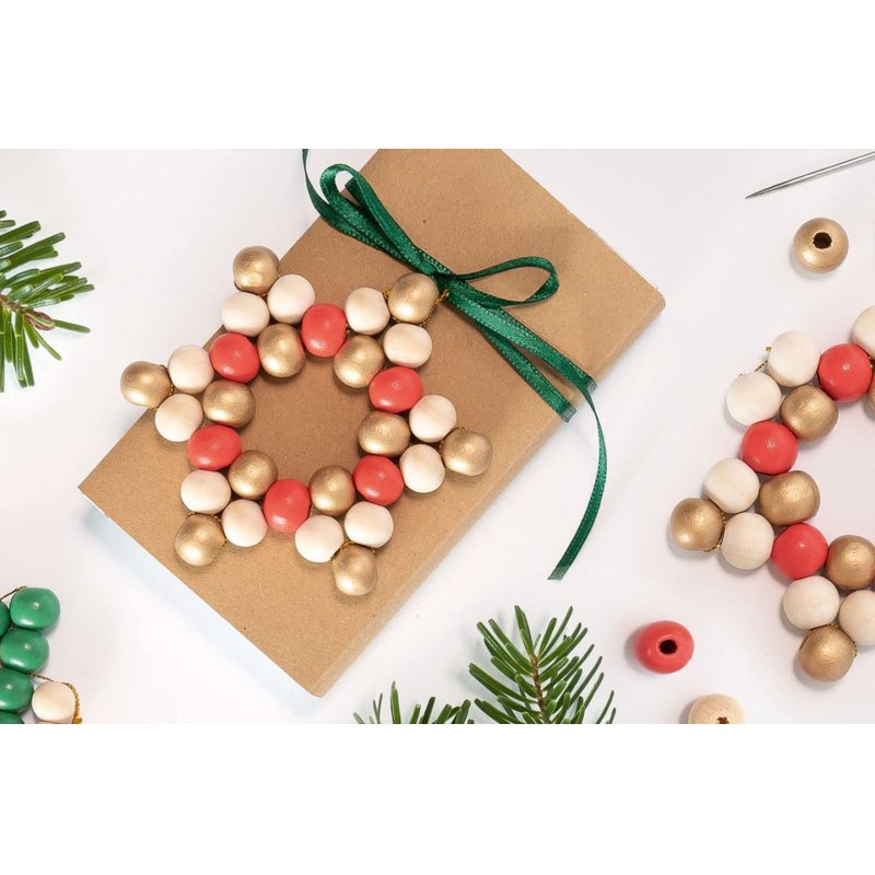 folia Kit Etoiles en perles en bois CLASSIC, 161 pièces