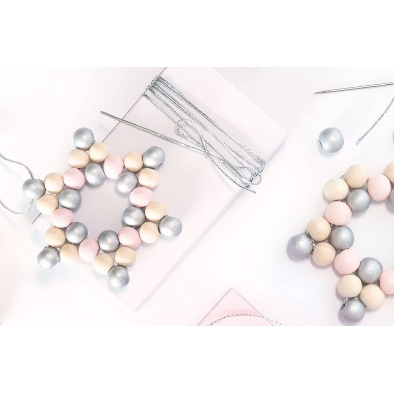 Folia Bastelset Holzperlen Stern Pastell Bead mix Wood Multicolour 160 pc(s)