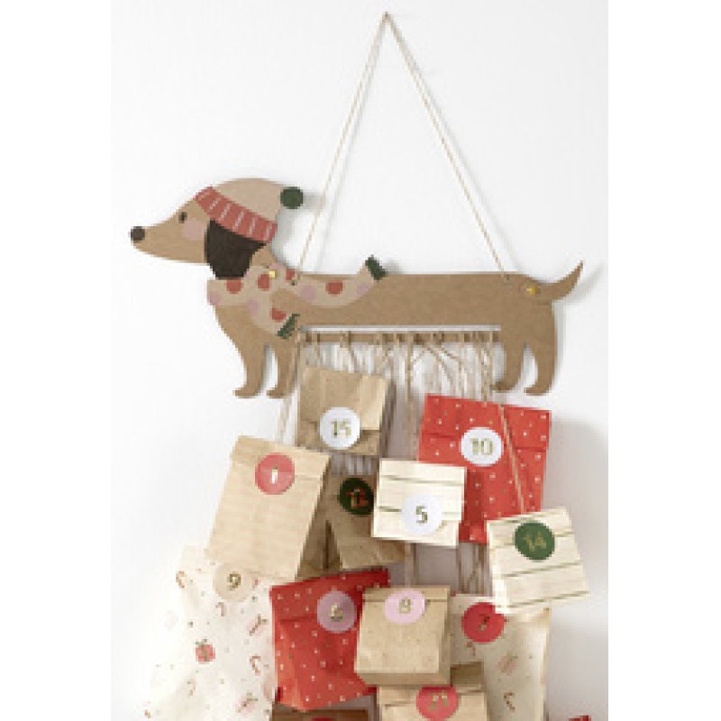 folia Kit pour calendrier de l'Avent SAUSAGE DOG, 54 pièces