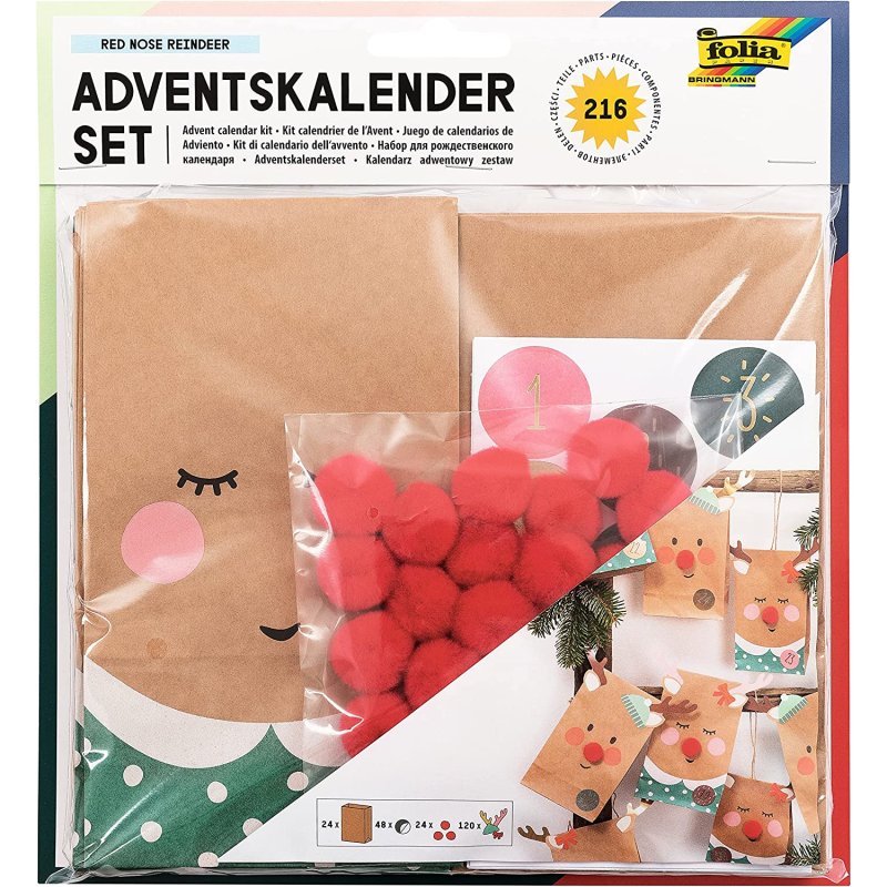 folia Kit pour calendrier de l'Avent RED NOSE REINDEER, 216