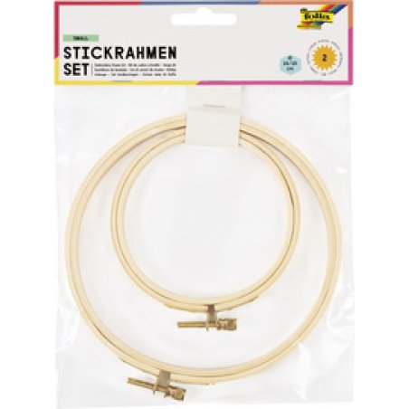 folia Set de cadres à broder en bois SMALL, 100 et 150 mm