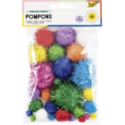 folia Pompons SPARKLING RAINBOW, différentes tailles