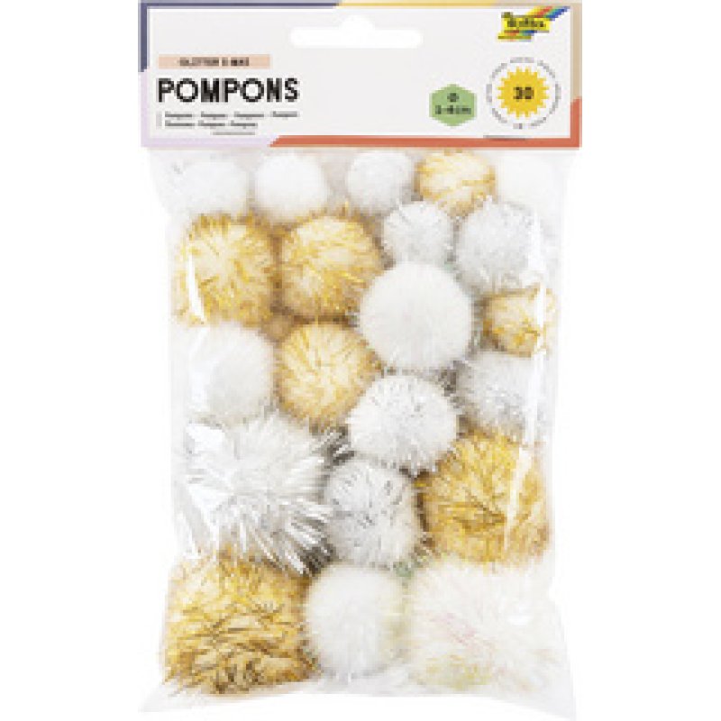 folia Pompons GLITTER X-MAS, différentes tailles