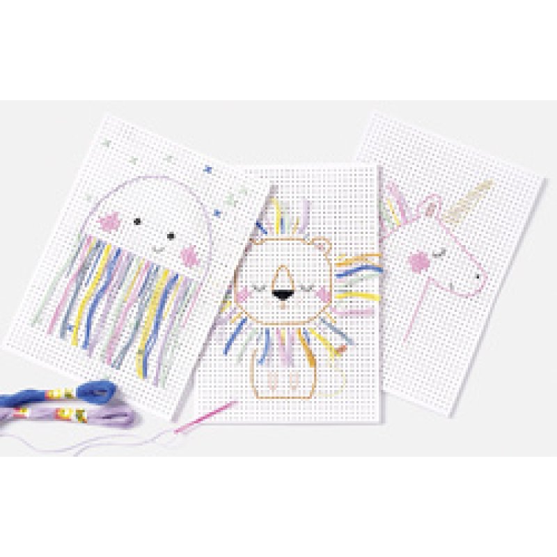 folia Carton à broder "Animals", 175 x 245 mm, multicolore