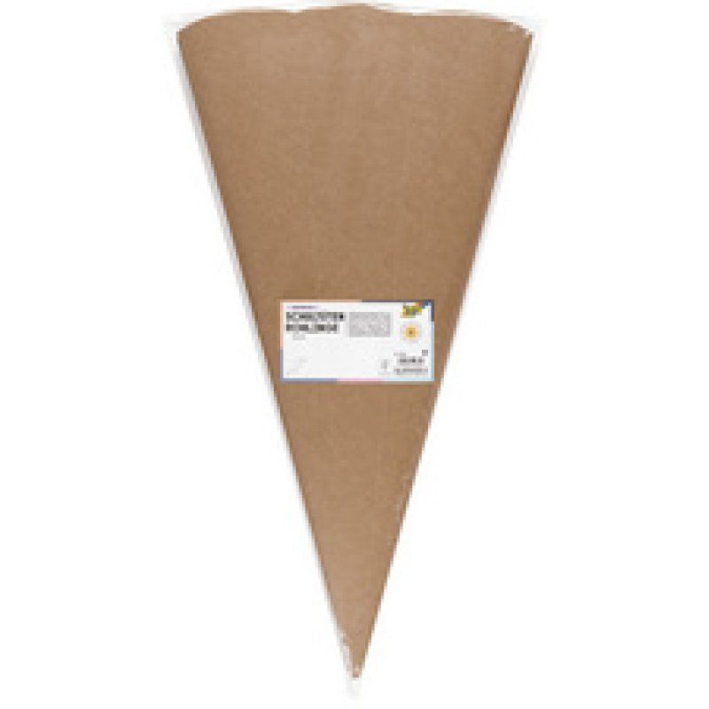 folia Kraftkarton-Schultüten-Zuschnitt, 6-eckig, naturbraun