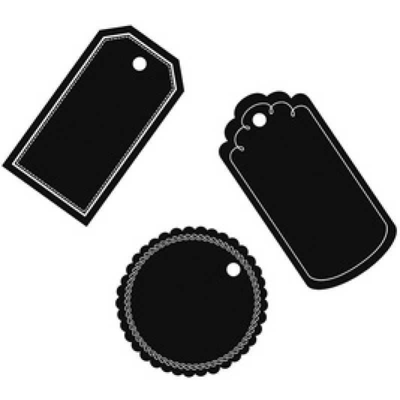 folia Etiquette ardoise à accrocher, stylo inclus, noir