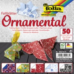 folia Papier à plier "Ornamental", 150 x 150 mm, 50 feuilles