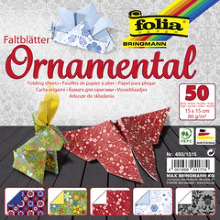 folia Papier à plier "Ornamental", 150 x 150 mm, 50 feuilles
