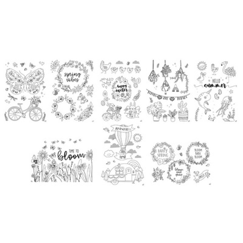 folia Modèles de décoration pour fenêtres "BLOOM & GROW"