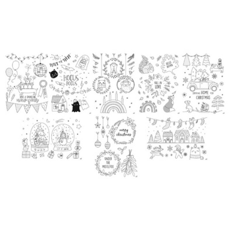 folia Modèle de décoration pour fenêtres "COSY WINTER"