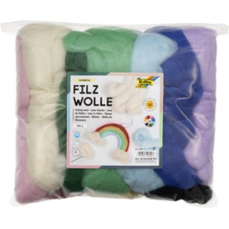 folia Laine feutrée "RAINBOW", 350 g, assortie