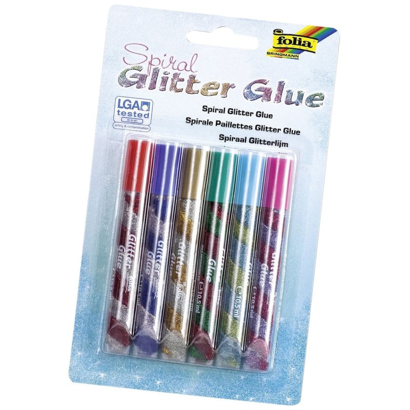 folia Colle pailletée "Glitterglue SPIRAL MAGIC", assortie