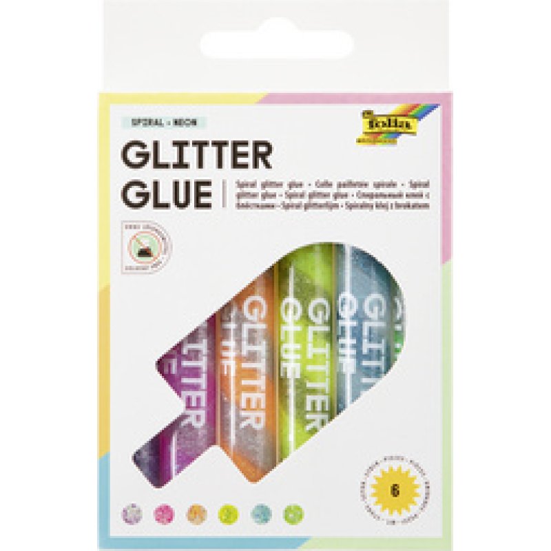 folia Colle pailletée "Glitterglue SPIRAL NEON", assortie