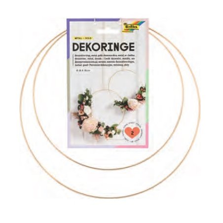 folia Anneau décoratif métal, 250 mm et 300 mm, or