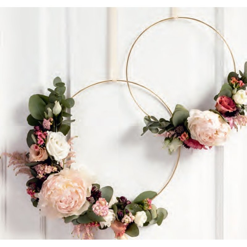 folia Anneau décoratif métal, 250 mm et 300 mm, or