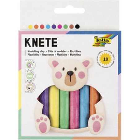 folia Pâte à modeler pour enfants, 10 bâtons, assorti