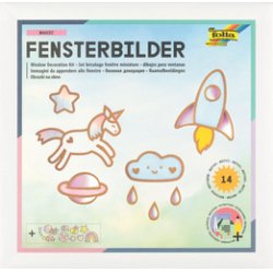 folia Kit de décoration pour fenêtre MAGIC, 14 motifs