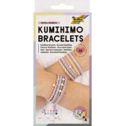 folia Kumihimo Set de bracelets PASTEL RAINBOW, 16 pièces