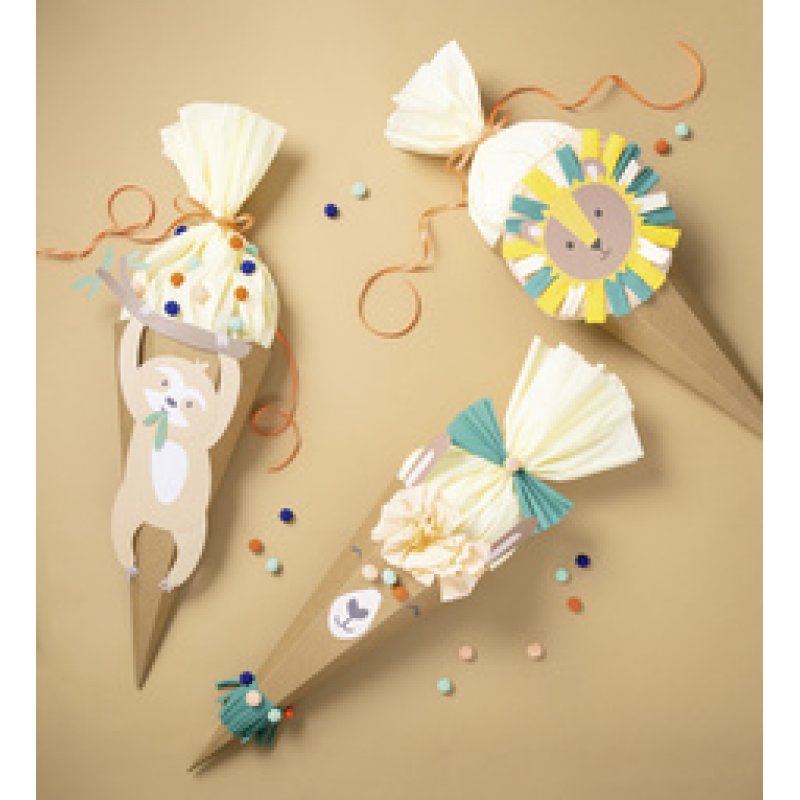 folia Schultüten-Bastelset SAFARI SCHOOL, 3 Motive