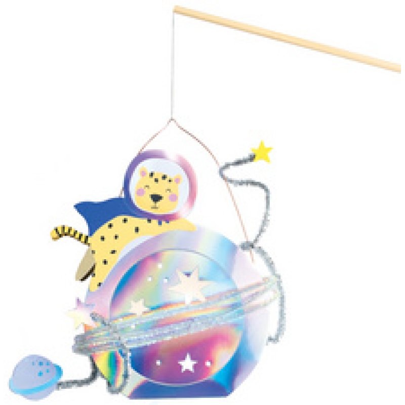 folia Kit de lanterne SPACE SAFARI, métal irisé