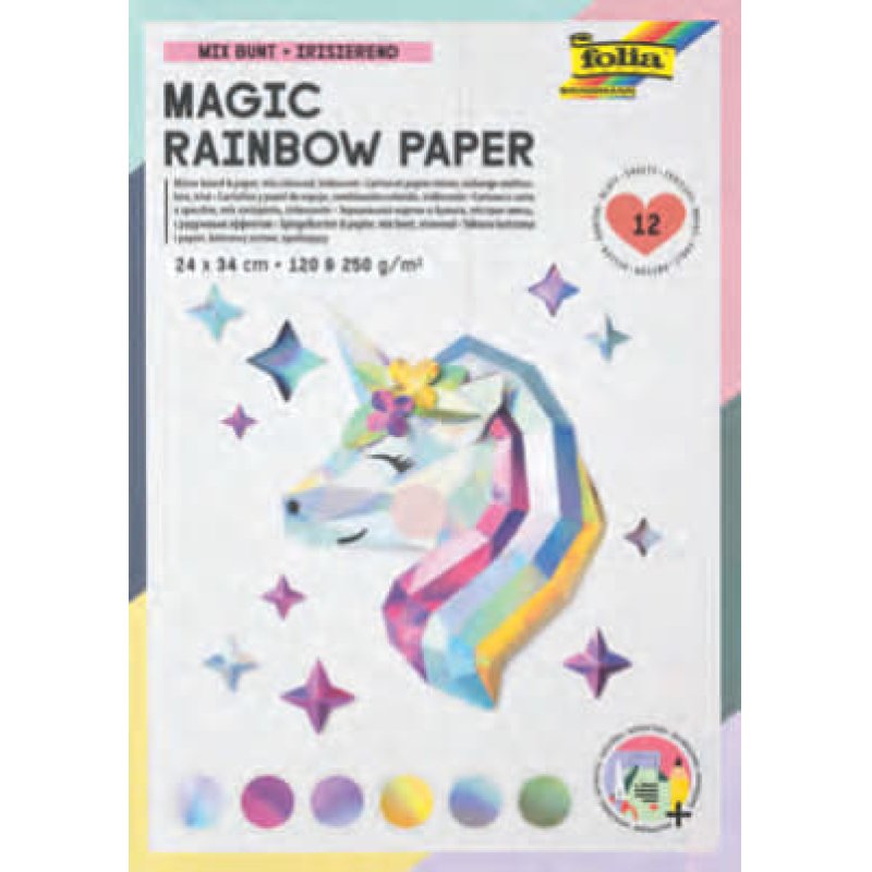 folia Bloc de papier arc-en-ciel MAGIC RAINBOW, 240 x 340 mm