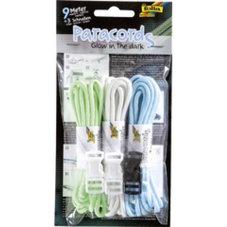 folia Set paracorde "GLOW IN THE DARK", couleurs assorties