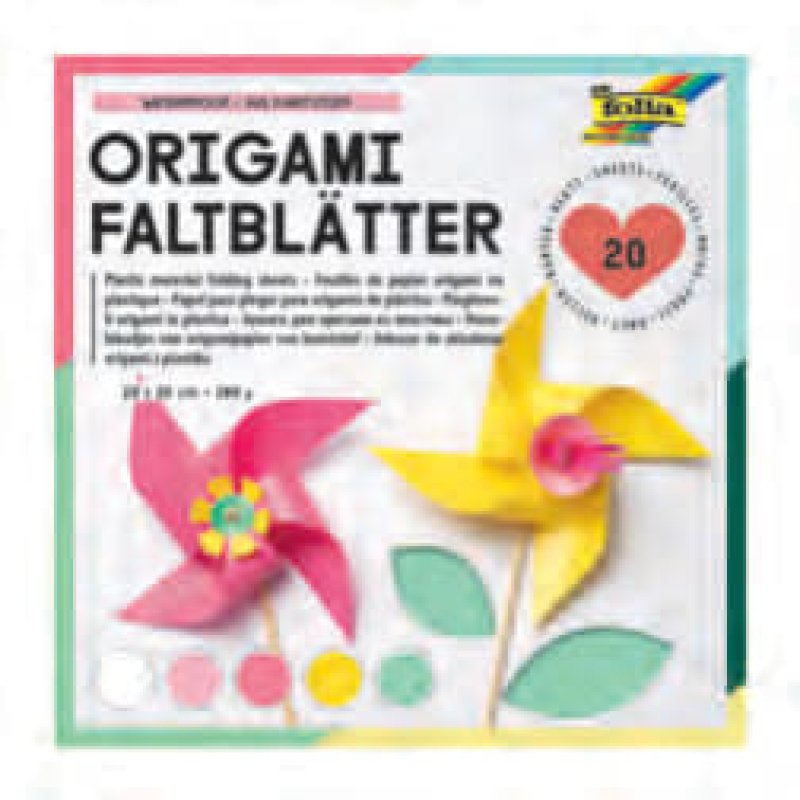 folia Feuille pour origami, en plastique, 200 x 200 mm