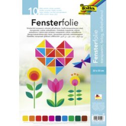 folia Film pour fenêtre, 350 x 500 mm, 10 feuilles, assorti