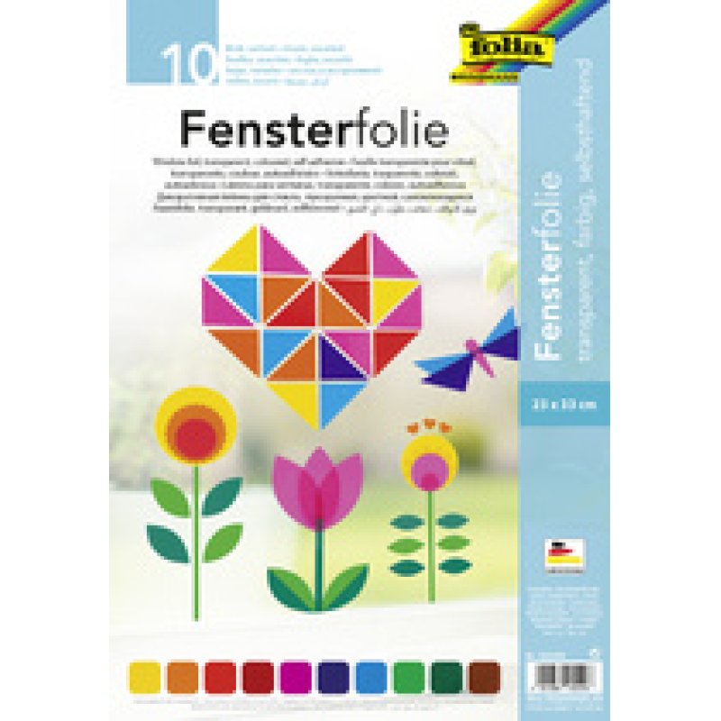 folia Film pour fenêtre, 350 x 500 mm, 10 feuilles, assorti
