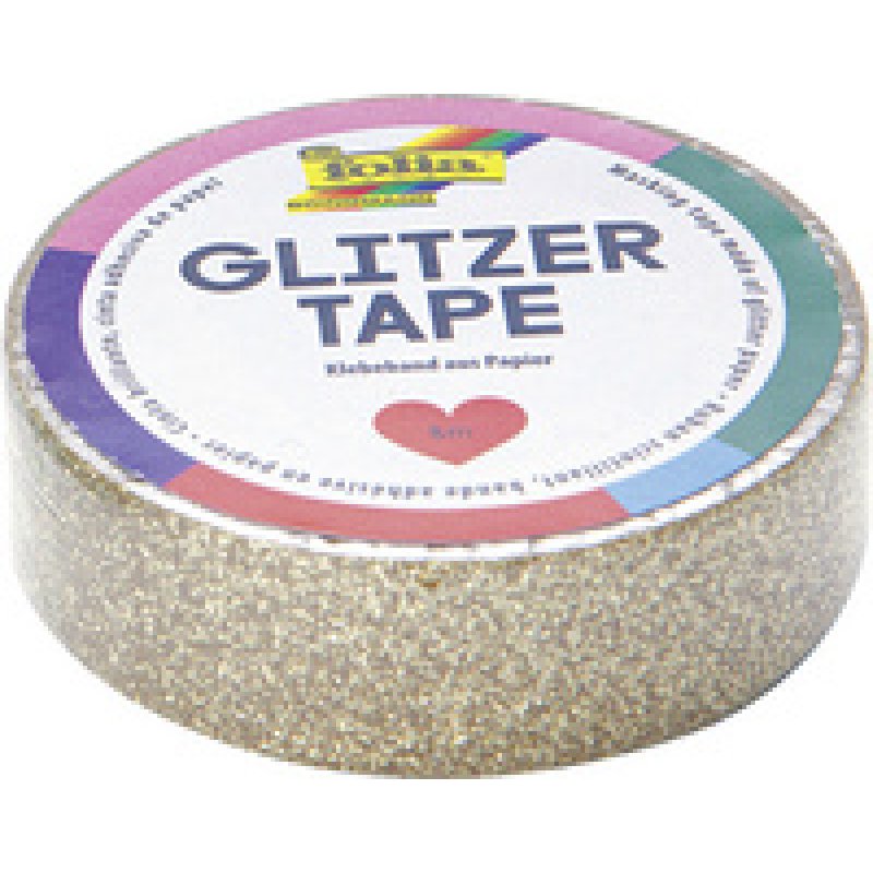 folia Ruban adhésif décoratif Glitzer-Tape, argent