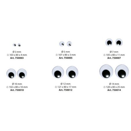 folia Oeil vacillant, rond, 14 mm, non adhésif