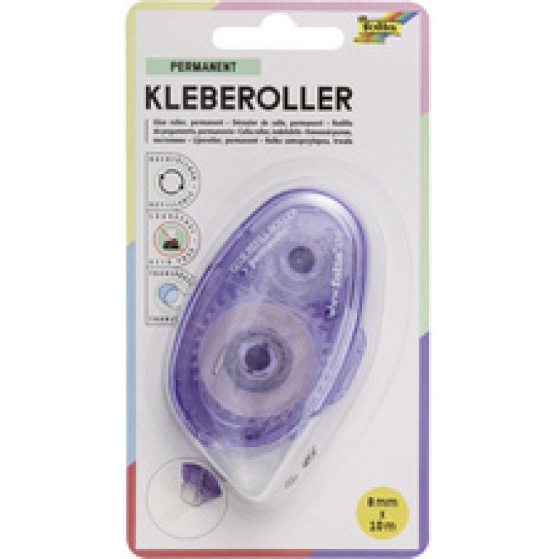 folia Roller de colle réutilisable, 8 mm x 10 m, permanent
